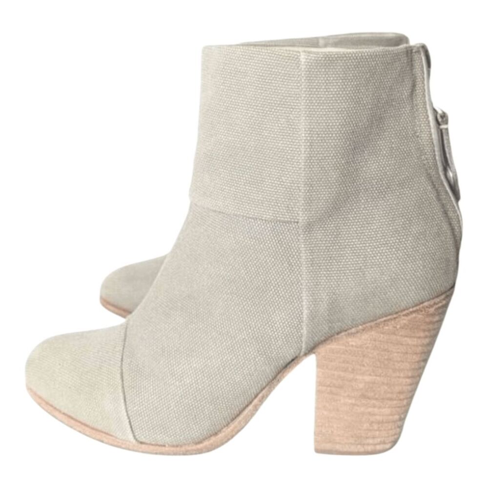 RAG & BONE Newbury Brown Canvas Heeled Ankle Boot Size EU39/9US - Picture 2 of 7